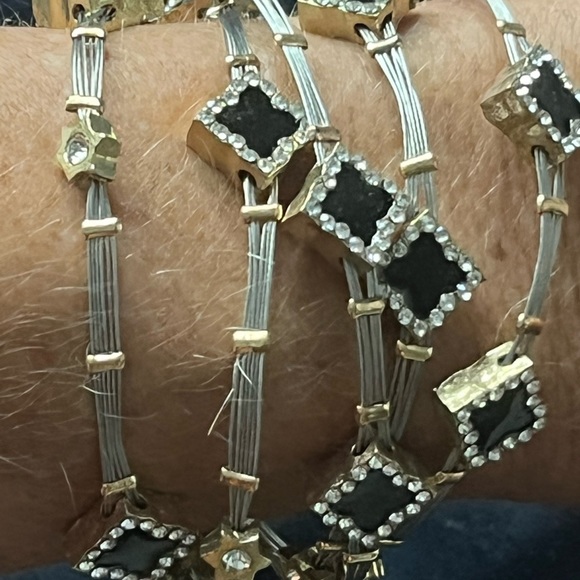 Black & Crystal Clover  Multistrand Bracelet NWTs. - Picture 2 of 7